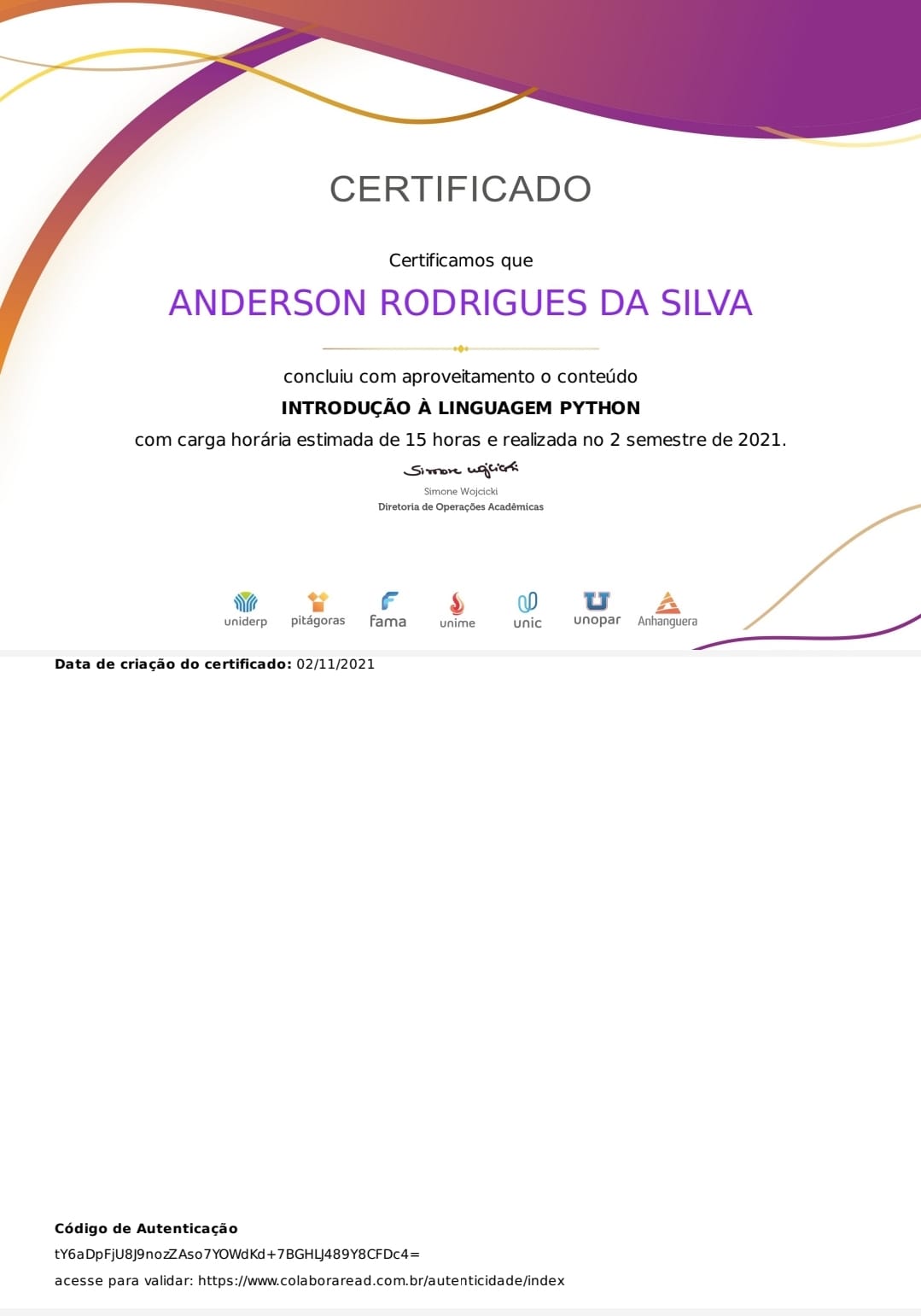 certificado de introdução a Python